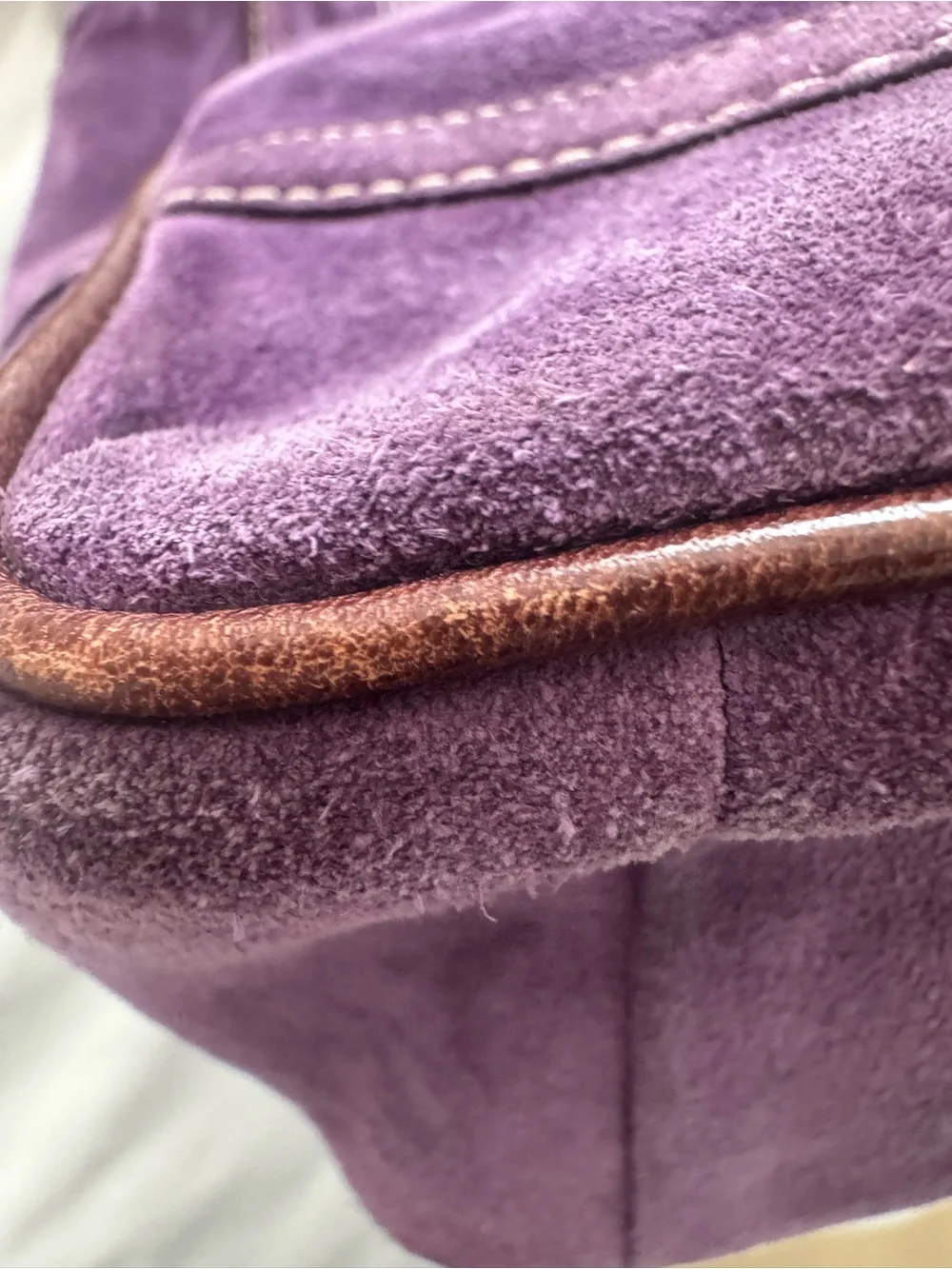 Vintage Y2K Hampton Coach Deep Purple Suede Tote Bag - Perfect Condition